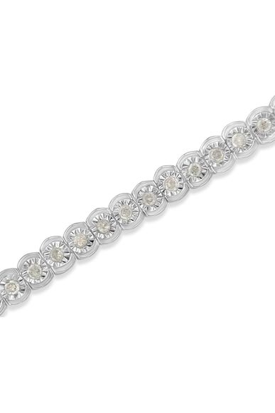 1.0 Cttw Diamond Miracle-Set Cut-Circle 7" Tennis Bracelet